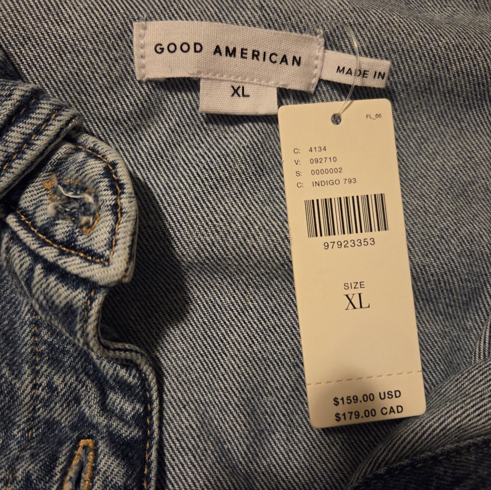 Good American Blue Denim Belted Romper - Picture 7 of 7